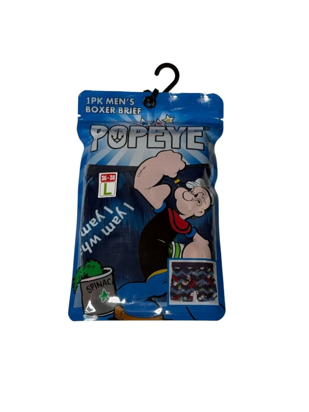 Popeye Men's Large 36/38 Cartoon Graphic Boxer Briefs NWT